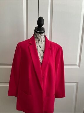 Talbots Hot Pink Open-Front Blazer